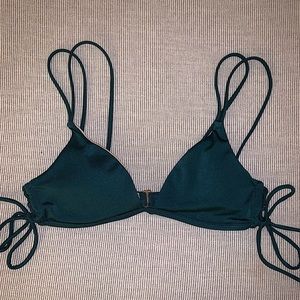 LA Hearts Emerald Green Bikini Top with Tie Sides